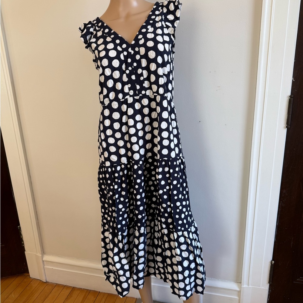 Polka Dot Sleeveless Midi Dress